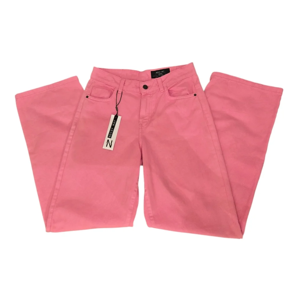 Noisy May Pink Wide Leg Jeans Amanda Style Size 26 x 32 - Picture 1 of 13